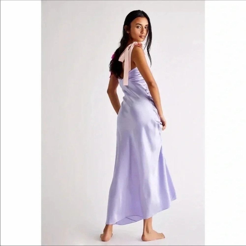 Dannijo x Free People Purple Silk Tie Dress - Picture 3 of 10